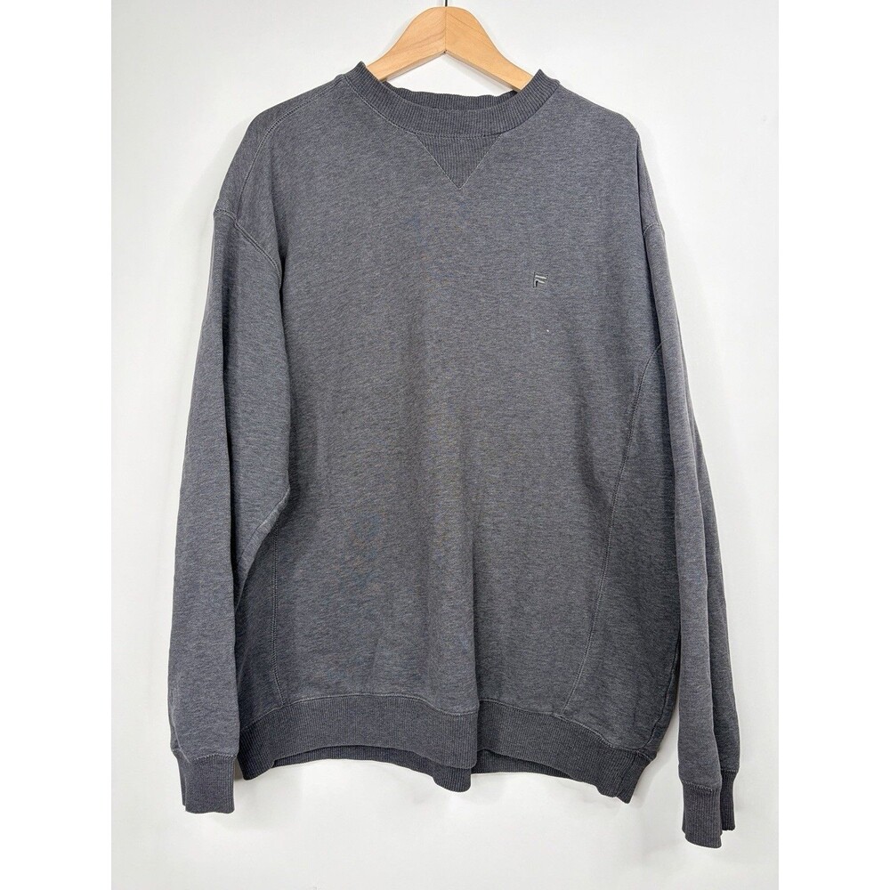 FILA Mens Grey Crew Neck XXL Embroidered Logo Cotton Blend Sweatshirt